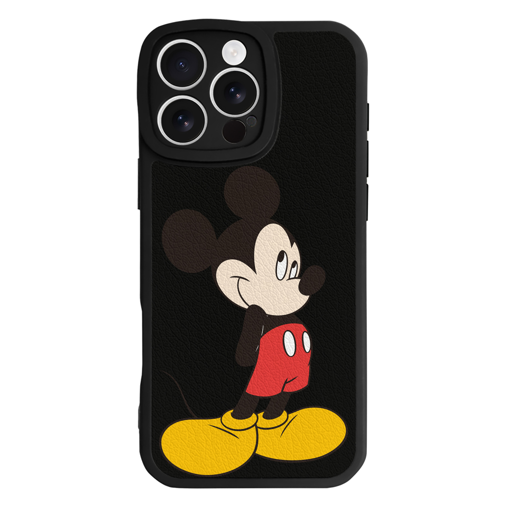 （画像用） ミッキーマウス Mickey Mouse 【iPhone 16シリーズ対応】シリコンスマホケース（レザー調） 材質：シリコン